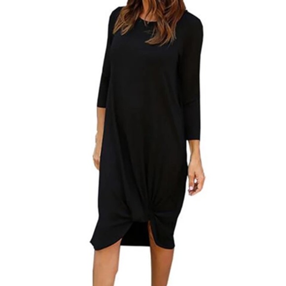 dress with knot at bottom